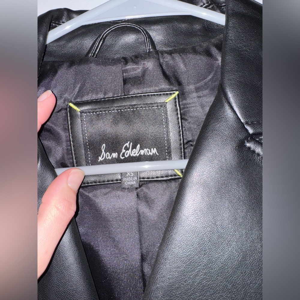 LIKE NEW SAM EDELMAN FAUX LEATHER JACKET - Picture 2 of 7
